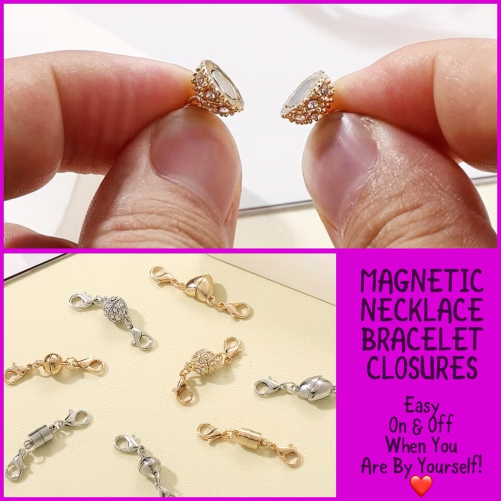 Three Strong Magnetic Necklace/Bracelet Closures-Extenders-Pick your favorites!